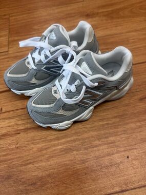 New Balance Kids Gray and White Athletic Sneakers